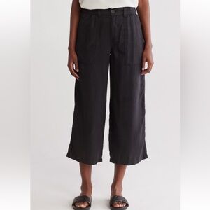 Sanctuary Wanderer Crop Wide Leg Black Lyocell Pants Sz Medium NWOT